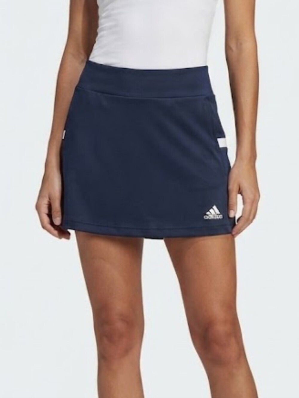 Vintage Adidas Varsity Striped Athletic Tennis Skort In Navy/White - M